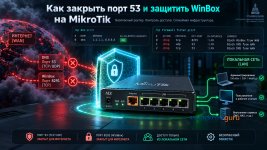 Как закрыть порт 53 (DNS) и защитить WinBox на MikroTik RouterOS
